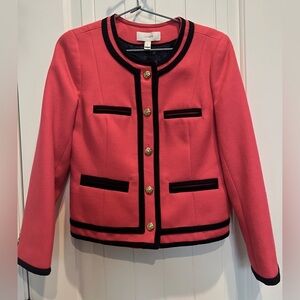J.Crew Lady Jacket Hot Pink in Double Serge Wool NWOT